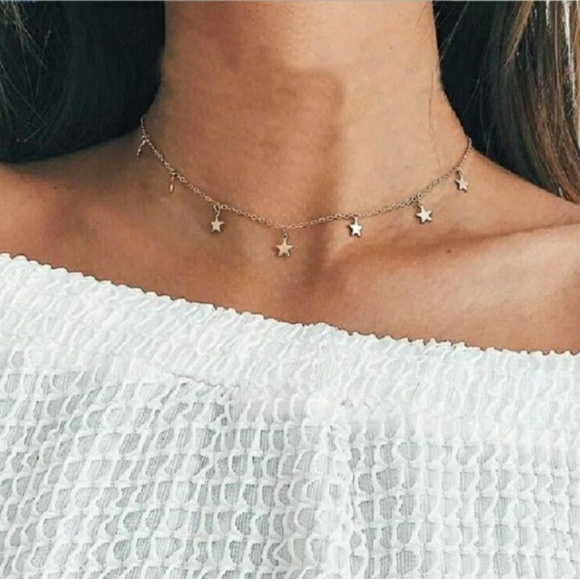 Gold Star Choker style necklace - Picture 1 of 3